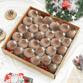 Velvet Christmas Balls Set 30pcs Champagne Velvet Christmas Tree Ornaments Shatterproof Xmas Hanging Balls Decorative Hanging for Xmas Holiday Family Home Store Indoor Decor 2.4inch