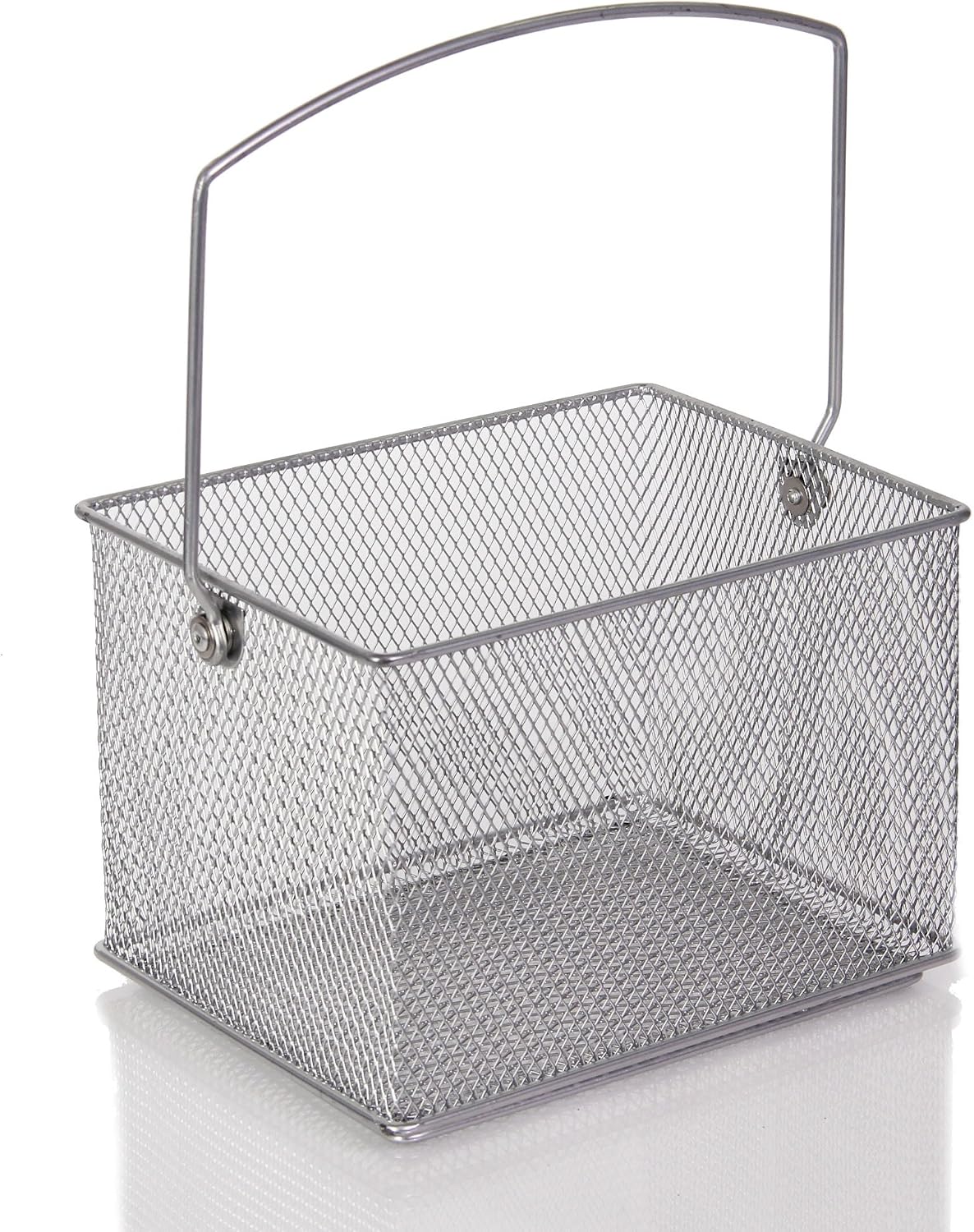 YBM Home Mesh Wire Food Storage Organizer Bin Basket with Handle for Kitchen Pantry, Cabinets, Bathroom, Laundry Room, Closets, Garage - Rectangle Metal Farmhouse Mesh Basket, 2 PACK