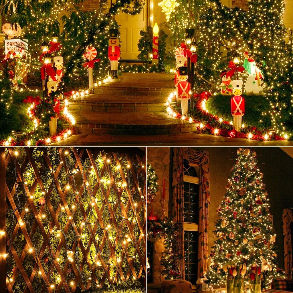 Brizled Outdoor Christmas Lights, 78.74 ft 240 LED Warm White String Lights