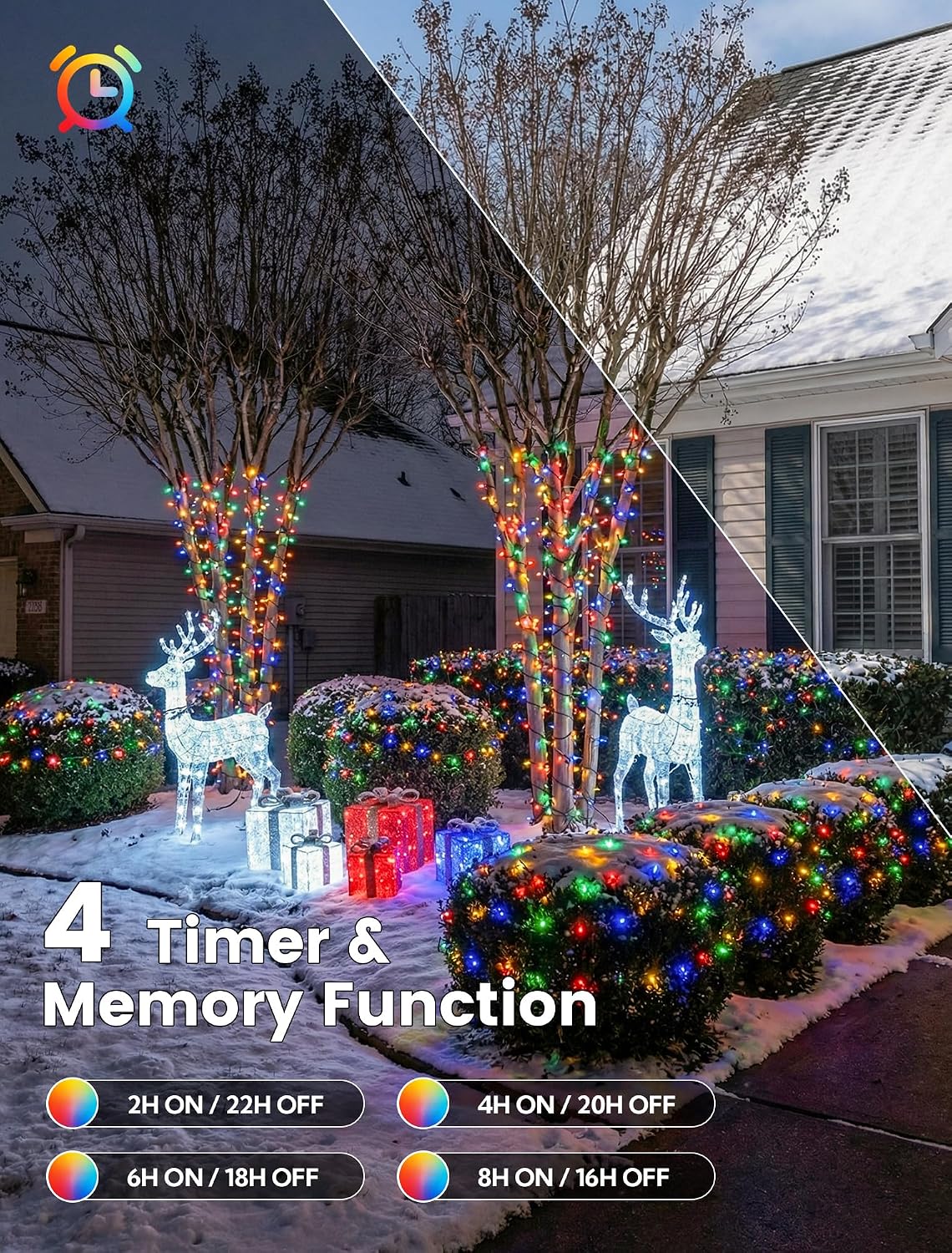 Hopolon Multicolor Halloween Christmas Fairy String Lights, 33FT 100 LED