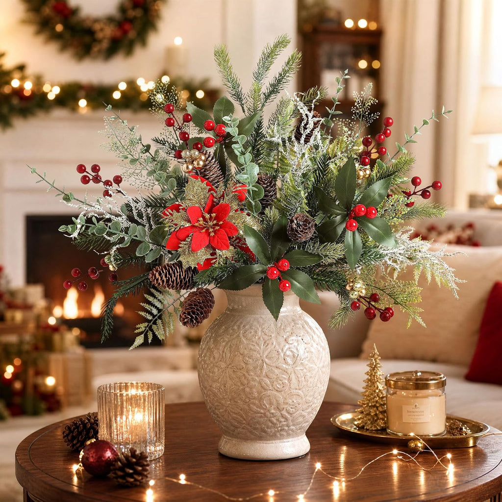 Christmas Artificial Greenery Stems for DIY Home Decoration