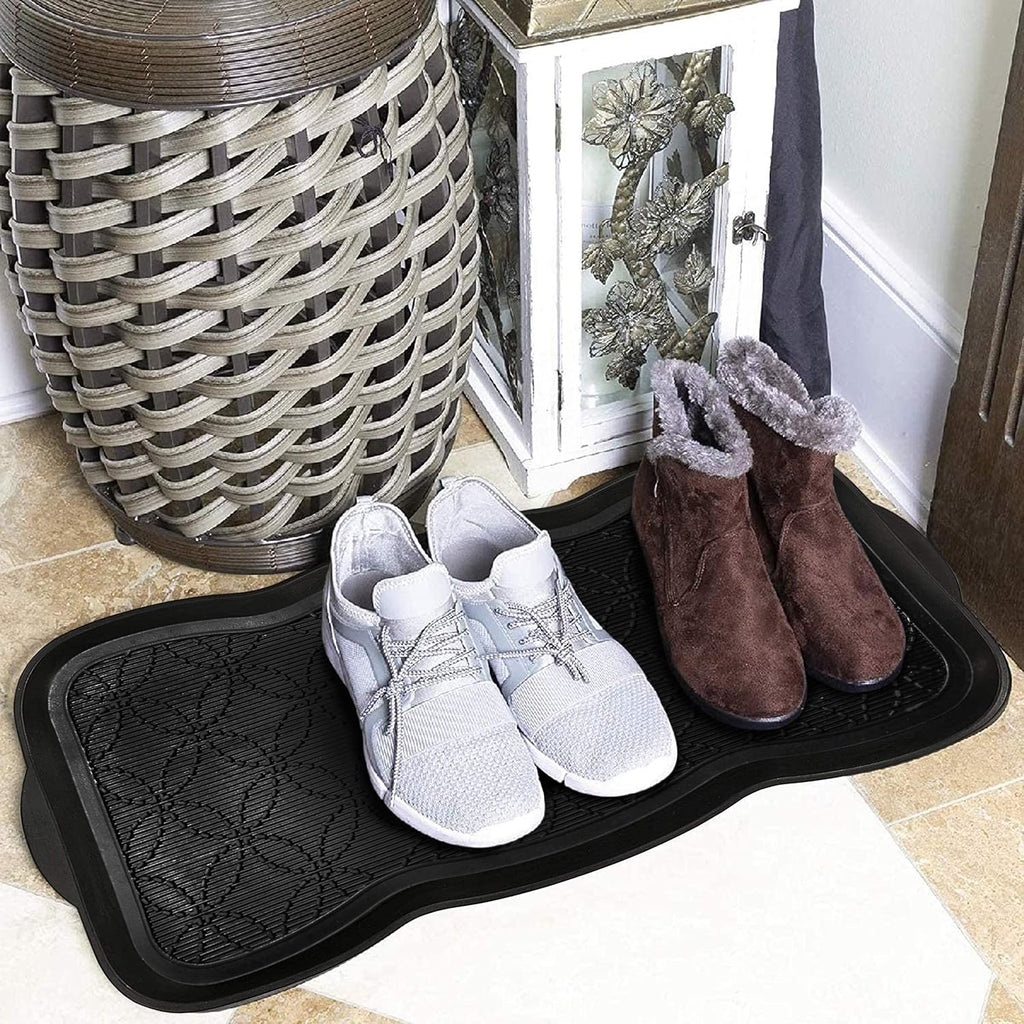 A1HC Boot Tray-Water Resistant Rubber Utility Shoe Mat 16"x31" for Indoor and Outdoor Use in All Seasons Multi-Purpose Boot Tray Mat for Entryways