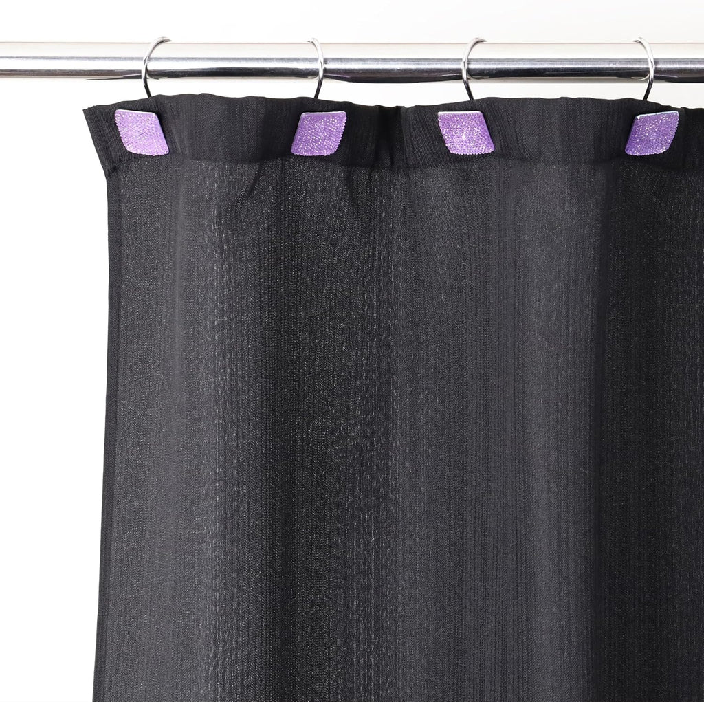 Purple Bling Shower Curtain Hooks: Lavender Christmas Curtain Rings,12Pcs