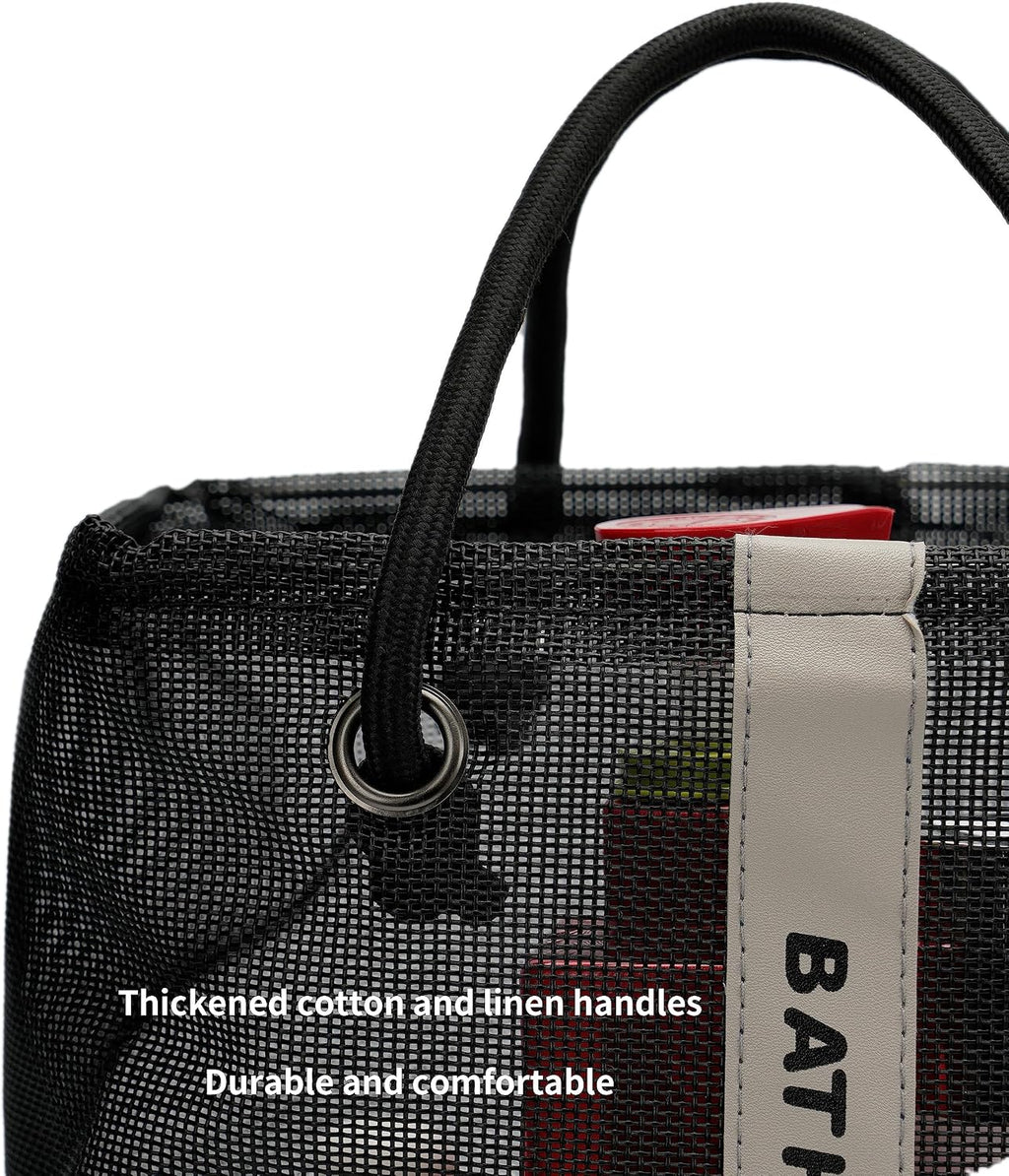 TOPASION Bath Storage Shower Caddy Organizer for Bathroom, College Dorm, Camp, Gym (Large Black)