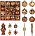 46PCS Christmas Ornament Set, Bronze Hanging Decorations
