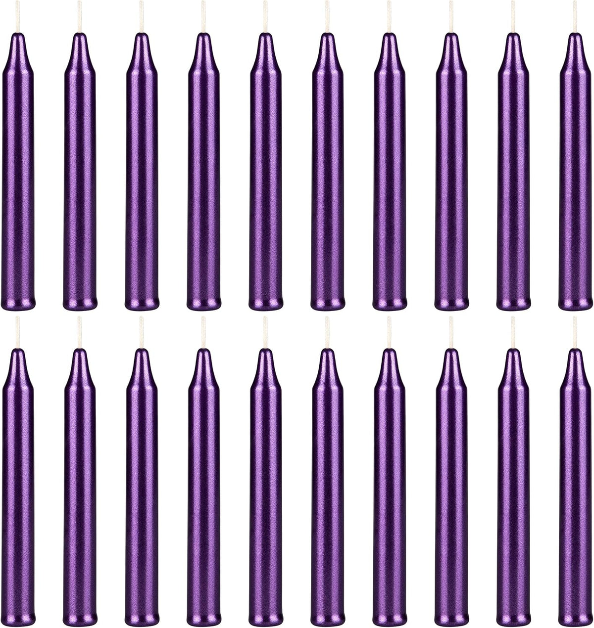 Mega Candles Mini Taper Chime Spell Candle 20 Count 4" x 1/2" Mtl D-Purple