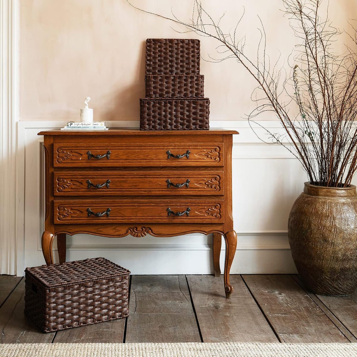 GRANNY SAYS Wicker Baskets with Lids, Decorative Storage Boxes with Lids
