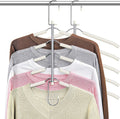 Space Saving Shirt Hanger 5 in 1 Non Slip Coat Hanger Beige 2 Pack