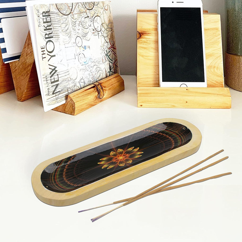 AAKRITI Wooden Incense Holder Wood | Exclusive 2-in-1 Multitasking Design | Natural & 100% Eco-Friendly | Perfect for Housewarming, Christmas, Birthday, (Galaxy)……