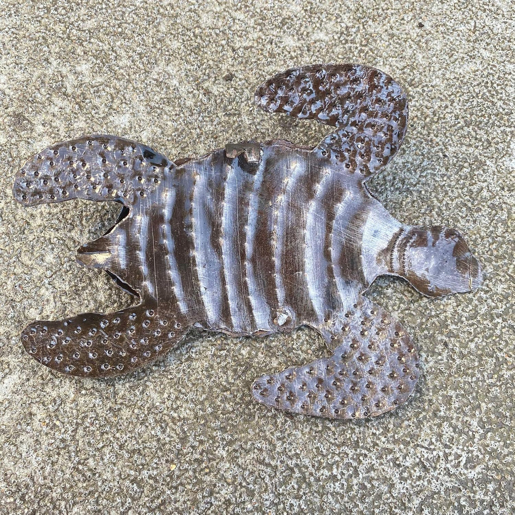 It's Cactus Sea Turtles, Beach Metal Art, Set of 2, Nautical Wall Hanging Figurines Home Decoration, Under the Sea Marine Life Animals, Handmade in Haiti 6 x 7.75 Inches Haitian Metal Plaques