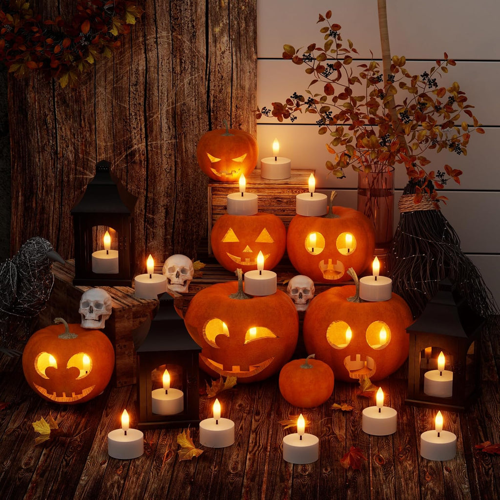Rechargeable Flameless Tea Lights Candles with Charging Station Remote 8Pcs