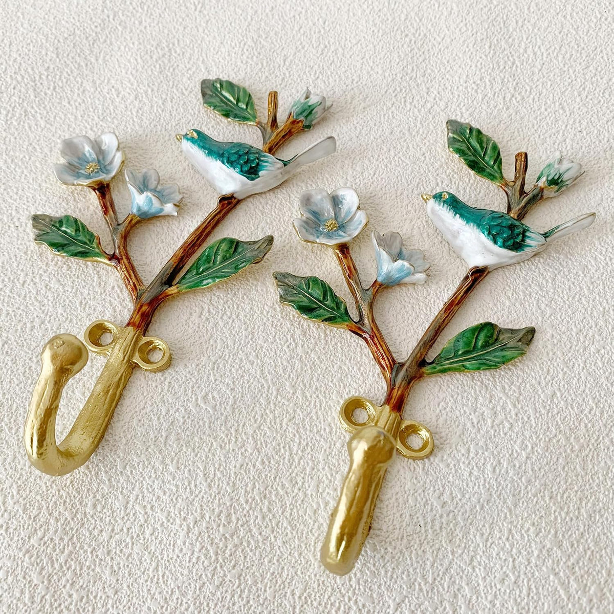 2 Pack Decorative Wall Hooks, Vintage Bird Shaped Metal Wall Hook for Hanging Coats Clothes Keys Hats Towels
