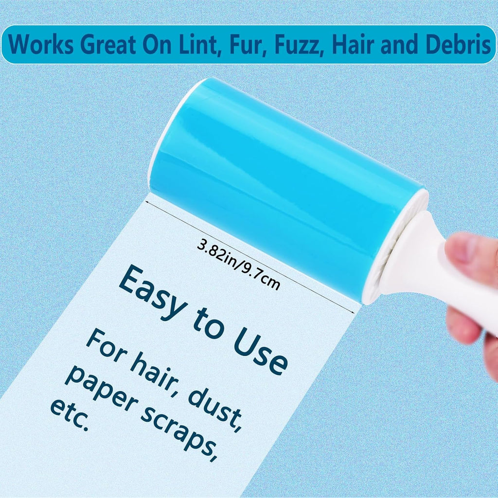 Reusable Lint Roller 3 Pack, Washable Sticky Lint Rollers, Cat Dog Pet Hair Remover Cleaner for Clothes, Furniture, Carpet, Travel, Sofa, 1 Large with Dust Cover + 2 Foldable Mini, Portable Lint Brush