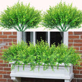 Grever 10 Bundles Artificial Greenery Boxwood Fake Plants UV Resistant Plastic Stems Faux Eucalyptus Foliage for Indoor Outdoor Decor Home Kitchen Office Table Window Garden Porch Farmhouse