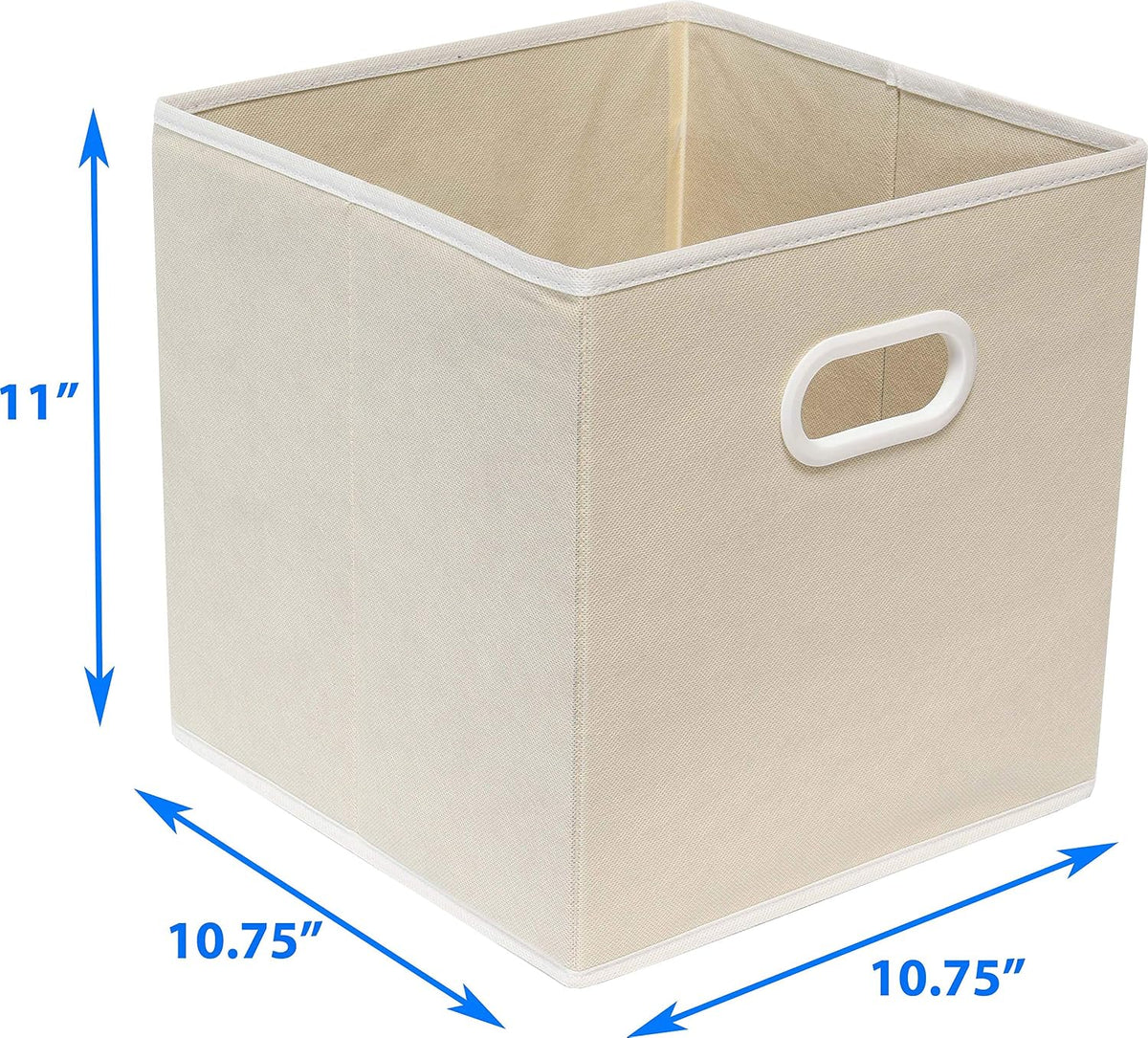 Simple Houseware 11-Inch Foldable Cube Storage Bins with Handles, Beige