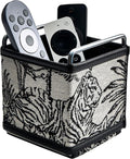 Leather Remote Control Holder - TV Remote Organizer Bedside Tapestry Caddy
