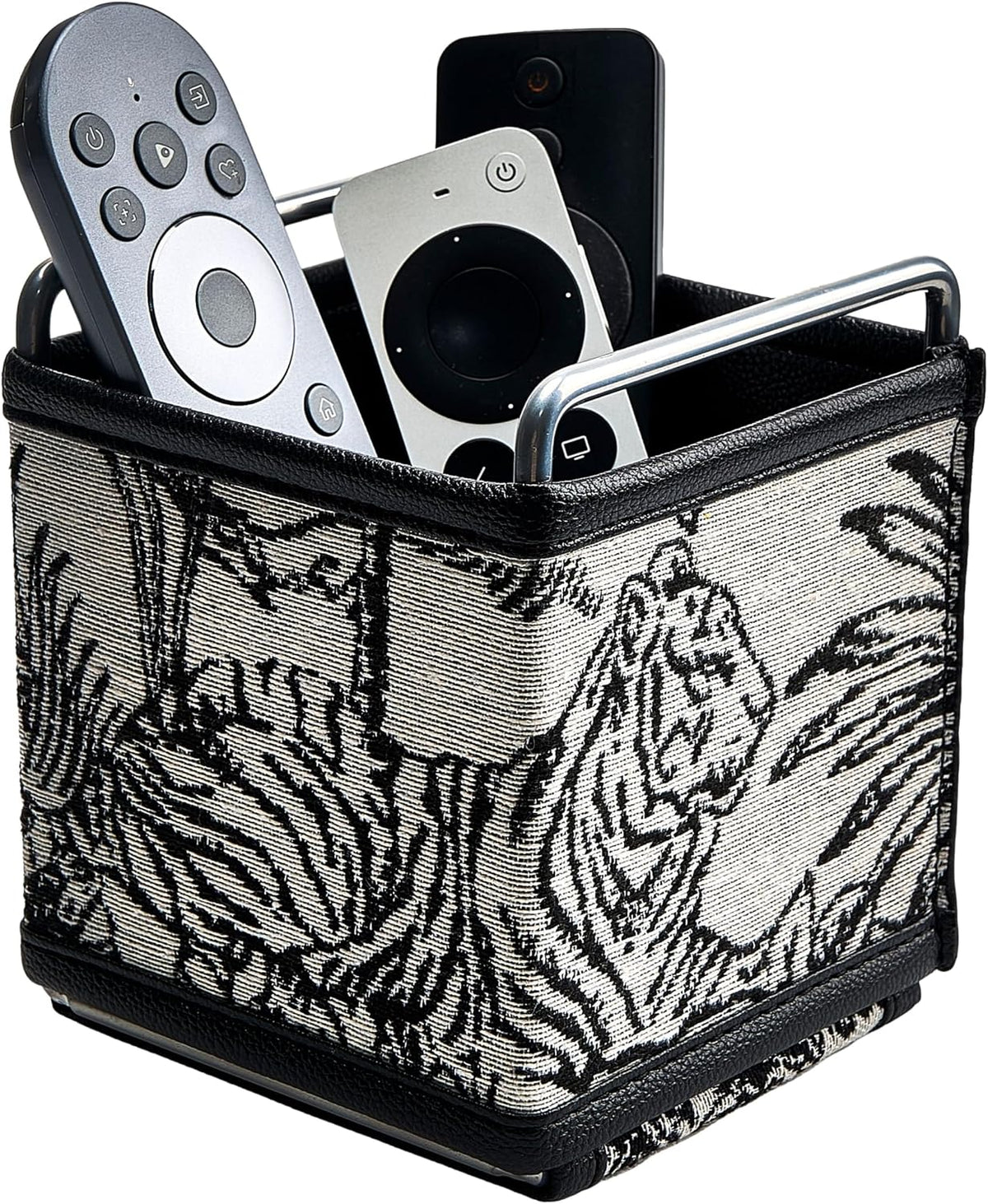 Leather Remote Control Holder - TV Remote Organizer Bedside Tapestry Caddy