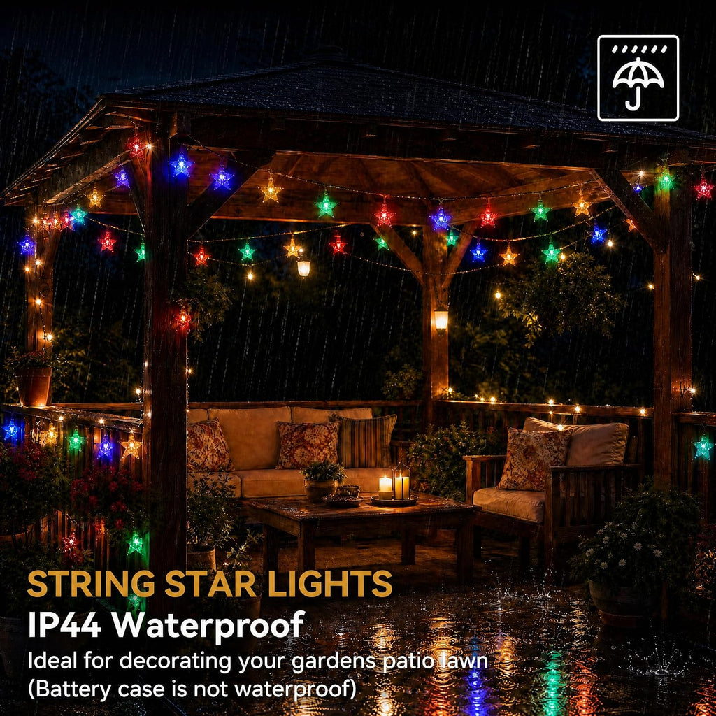 ITICdecor Battery Operated Star Lights 15FT 30LED Multicolor