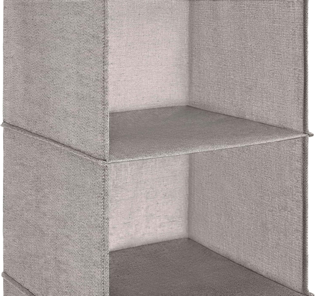 Whitmor Hanging Accessory Shelves - 6 Section Closet Organizer - Light Grey