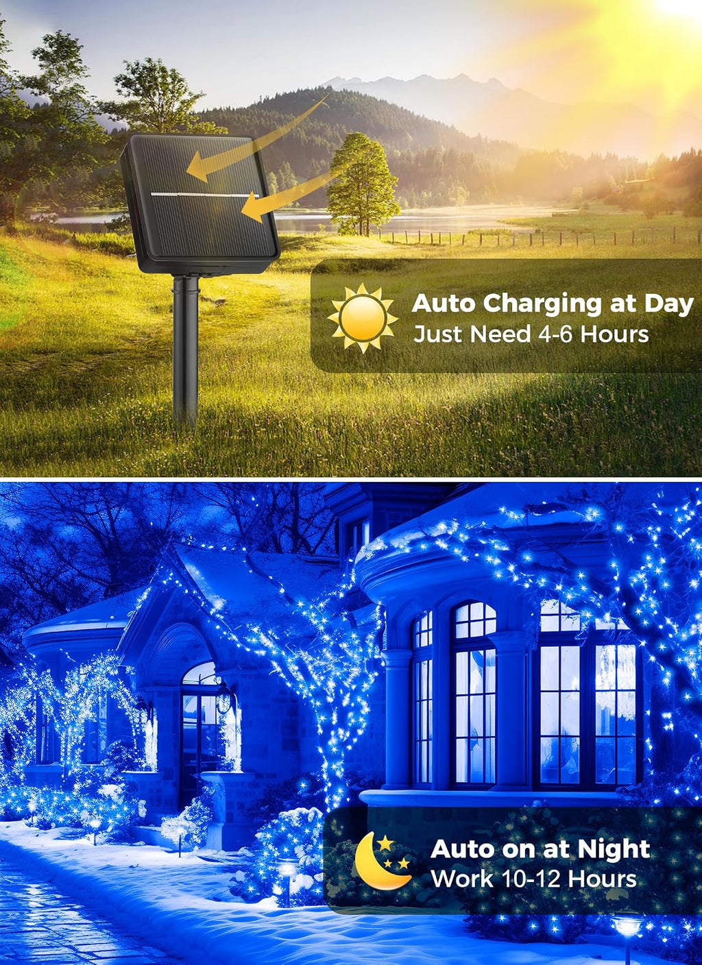 Minetom Solar String Lights for Outside, 4 Pack Total 160FT 400 LED