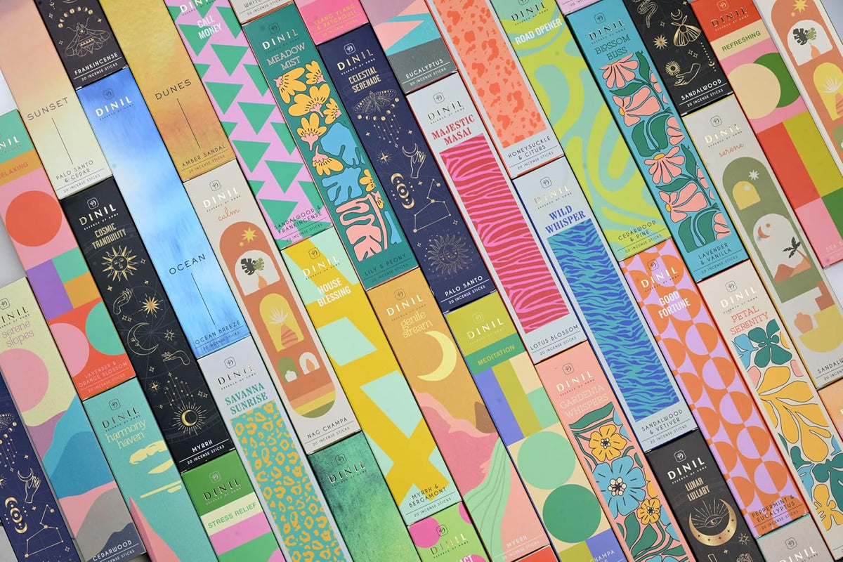 Dinil Whispering Wildflowers Incense Sticks Gift Set, 6 Floral Scents