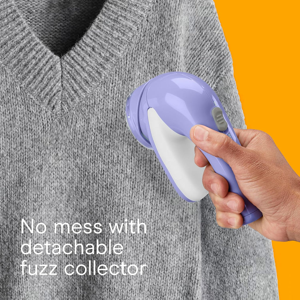 Conair Fabric Shaver and Lint Remover, Battery Operated Portable Fabric Shaver, Lavender