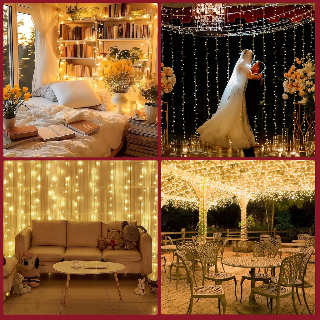 Christmas Lights Outdoor,164ft Warm White Christmas String Lights- Remote