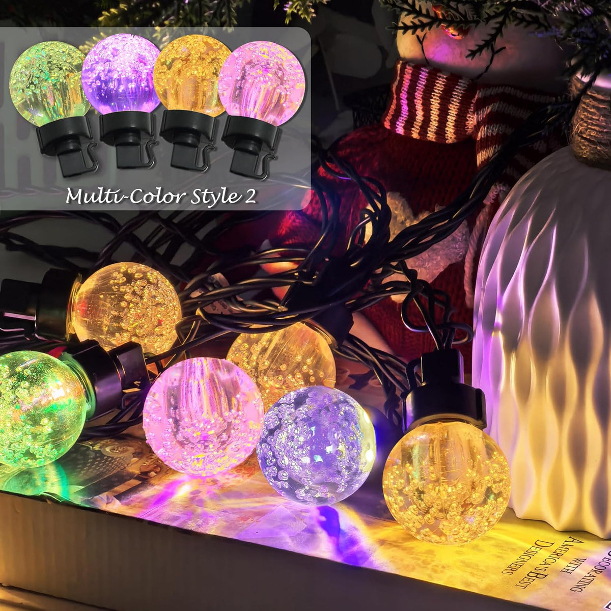 AWQ 20 LED 41FT Globe Crystal Bubble String Lights Fairy String Lights