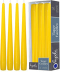 Hyoola Tall Taper Candles - 12 Inch Yellow Unscented Dripless Taper Candles - 10 Hour Burn Time - 12 Pack