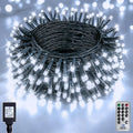 66FT 200 LED White Fairy Lights, Dark Green Wire 8 Modes Timer, IP44 Waterproof Outdoor Indoor String Lights for Patio Garden Backyard Bedroom Classroom Weeding Christmas Decor