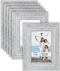 Icona Bay 4x6 Picture Frames (Speckled Gray, 6 Pack), French Country Style Picture Frame Set, Wall Mount or Table Top, Countryside Collection