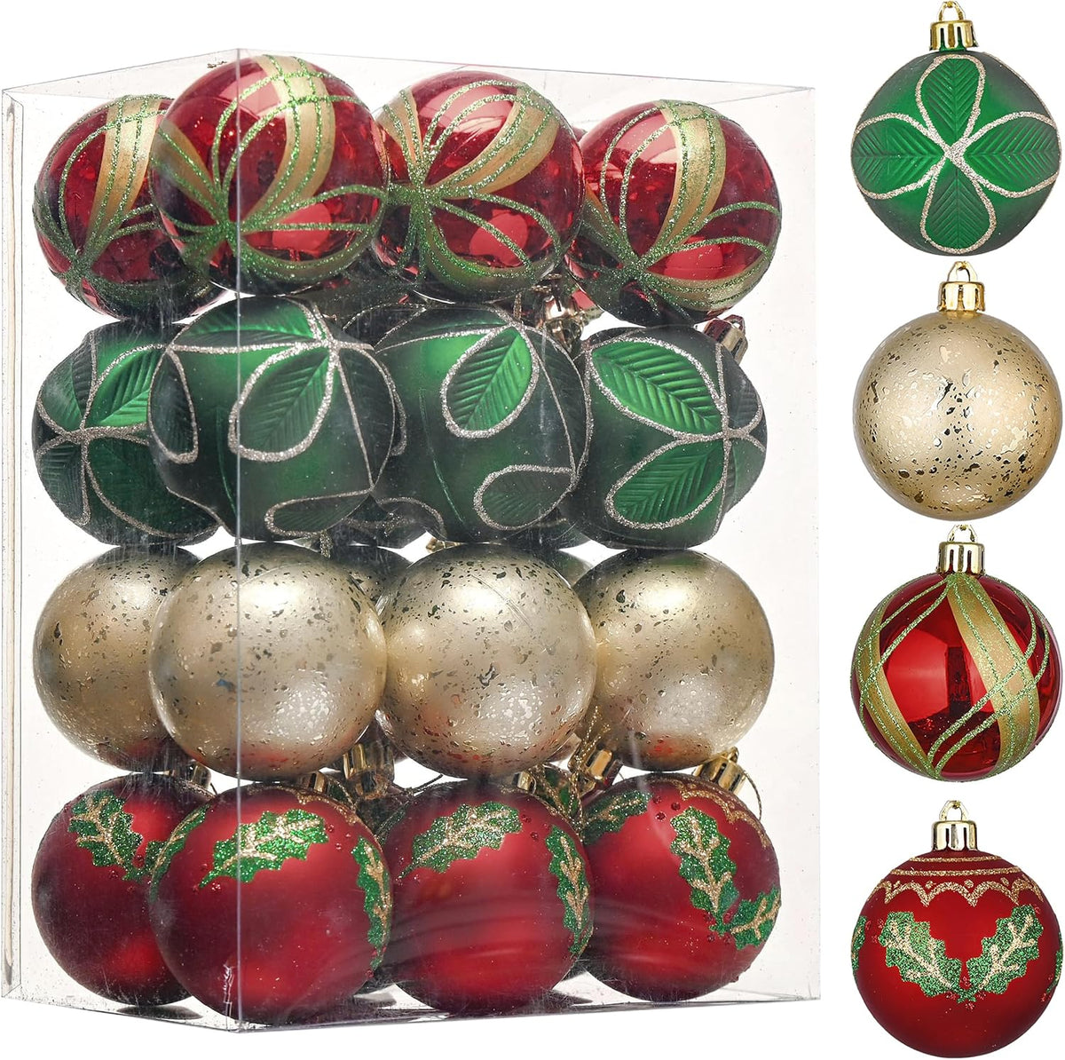 Valery Madelyn 24ct Christmas Tree Decorations Ball Ornaments 2.36 Inches