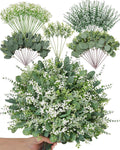 Alecono 5 Kinds Mixed Artificial Greenery Eucalyptus Stems Bulk