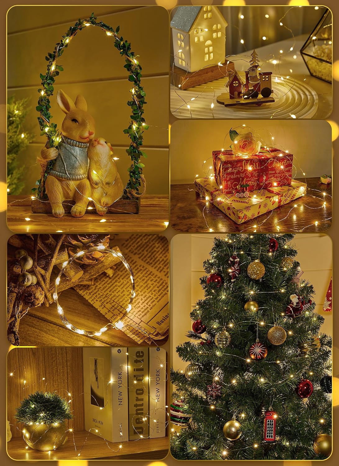 Minetom Fairy Lights Battery Operated, 33FT 100LED Waterproof Lights