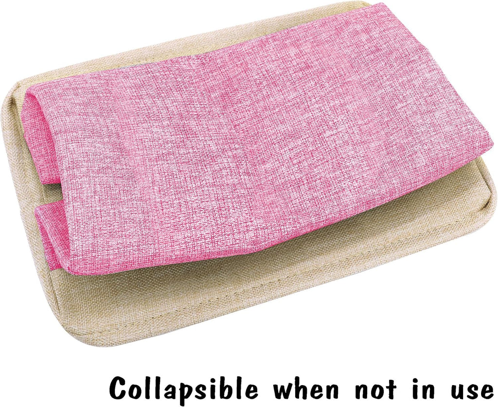 PET ARTIST Dog Toy Basket, Large Collapsible, Pink, M: 15"x11"x9"