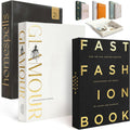 Decorative Books for Home Decor – Black & Ivory Linen Faux Books for Decoration: Aesthetic Fake Book Shelf, Living Room, Mantle, Entryway & Coffee Table Decor – Stack Faux Book Storage Box, Set of 2