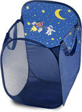 Store & Score Kids Fun LED Space Ship Light-Up Mesh Pop-up Hamper, Collapsible Space Saving and Easy to Store, Reinforced Heavy Duty Side Carry Handles