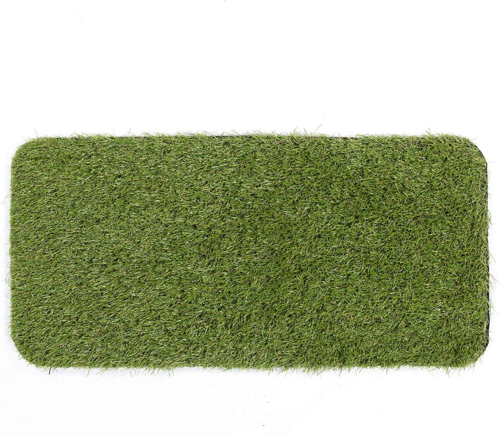 Ottomanson Artificial Grass Puppy Potty Training Pad with Tray, 15" x 30" Reusable Pee Pad for Small Pets and Dogs