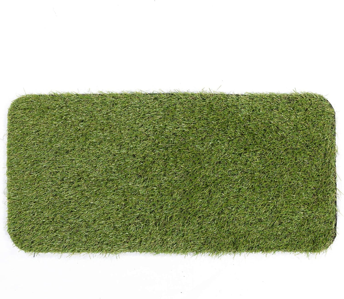 Ottomanson Artificial Grass Puppy Potty Training Pad with Tray, 15" x 30" Reusable Pee Pad for Small Pets and Dogs