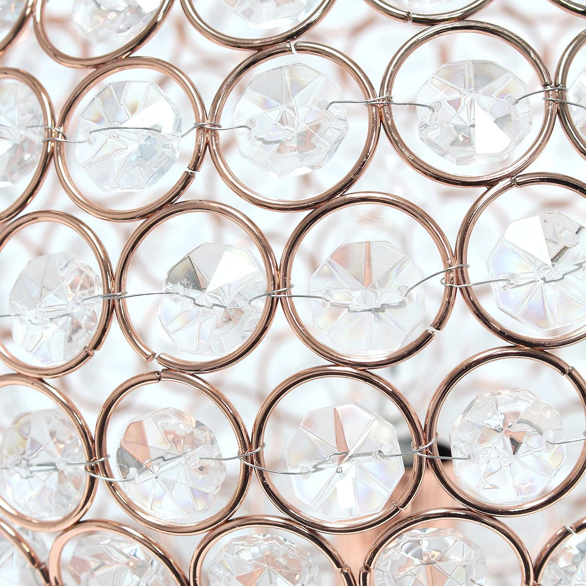 Elegant Designs LT1067-RGD 10" Elipse Crystal Collection Metal Crystal Ball Sequin Table Desk Lamp for Accent Lighting, Décor, Living Room, Rose Gold
