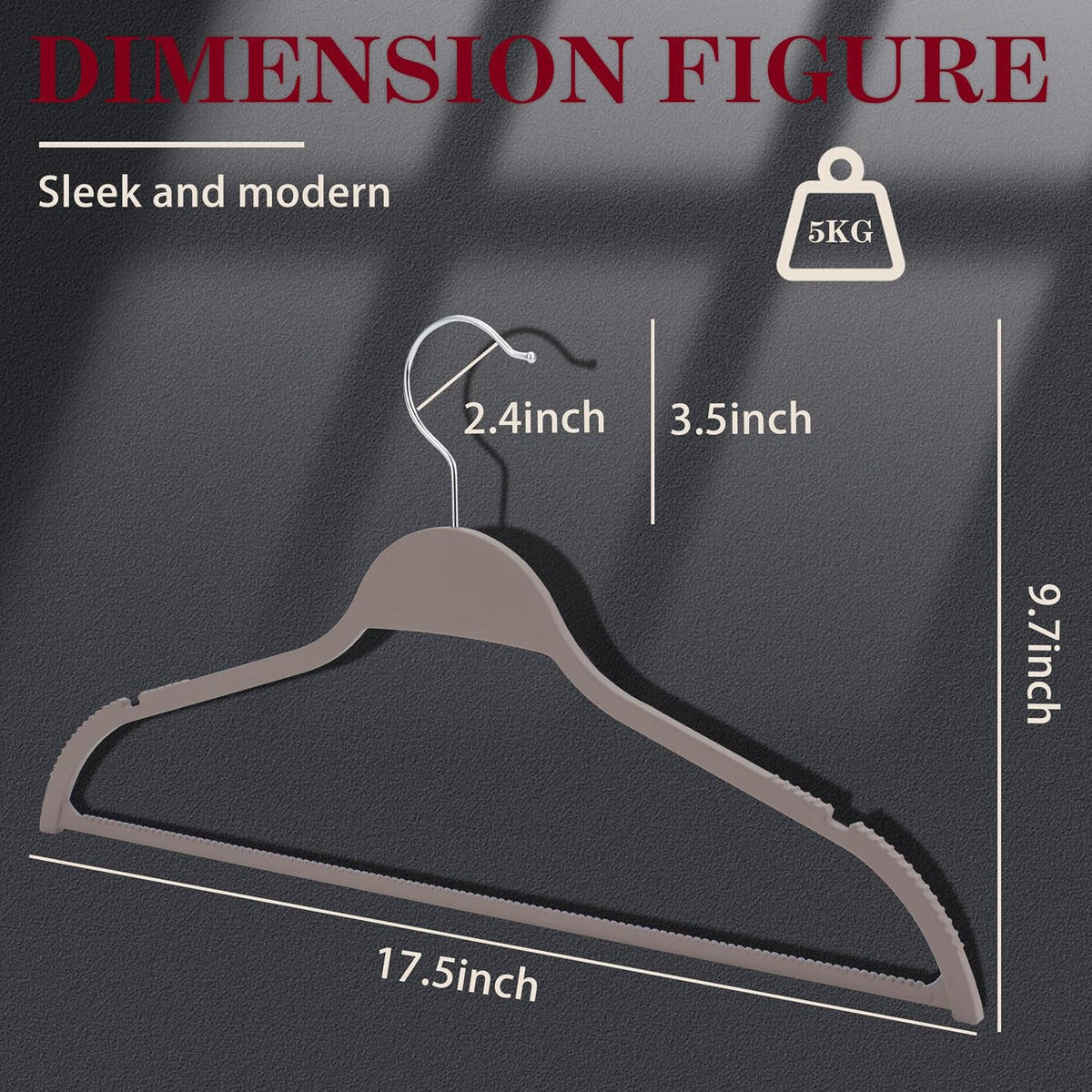 Non-Slip Rubber Coated Hangers, 20 Pack Space Saving Hangers