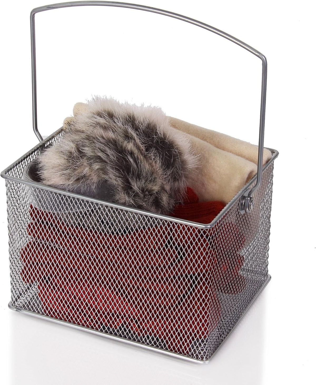 YBM Home Mesh Wire Food Storage Organizer Bin Basket with Handle for Kitchen Pantry, Cabinets, Bathroom, Laundry Room, Closets, Garage - Rectangle Metal Farmhouse Mesh Basket, 2 PACK