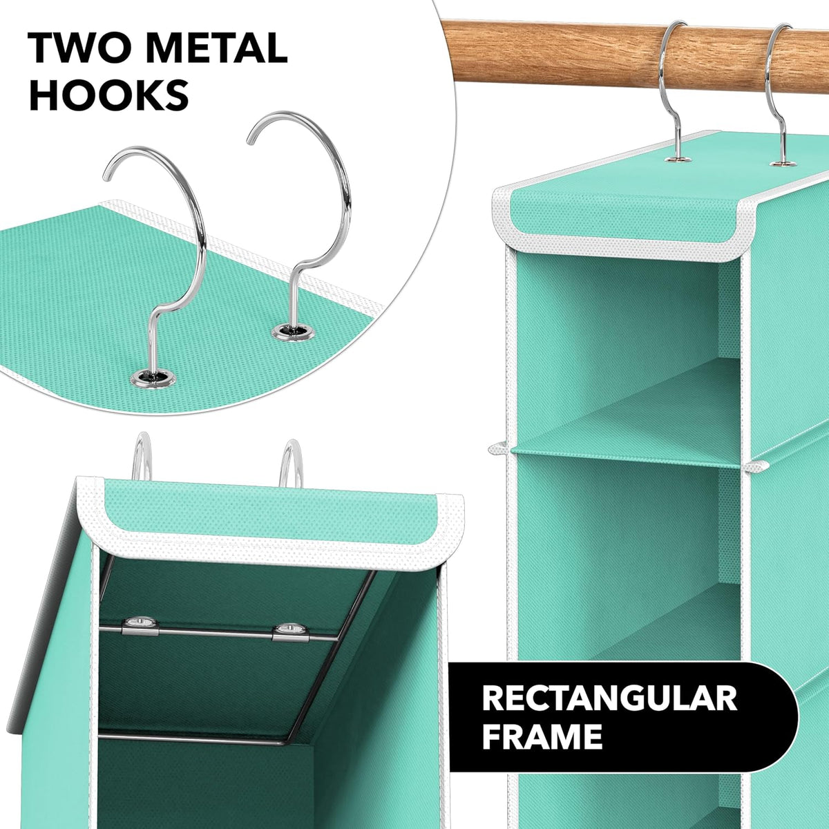 Simple Houseware 10 Shelves Closet Hanging Shoe Organizer, Turquoise