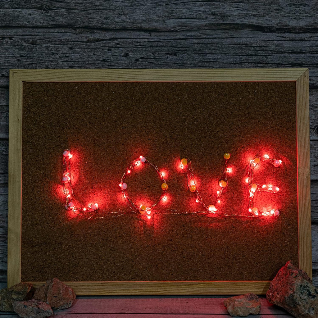 ITART Micro LED String Lights Battery Powered 8 Pack Red Mini Fairy Light 20 LED 6ft Ultra Thin Silver Wire Rope Lights for Craft DIY 4th of July Clothes Costume Wreath Display