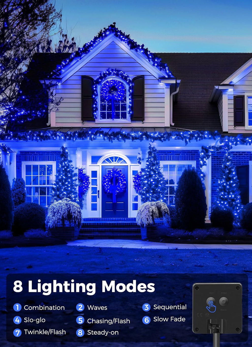 Minetom Solar String Lights for Outside, 4 Pack Total 160FT 400 LED