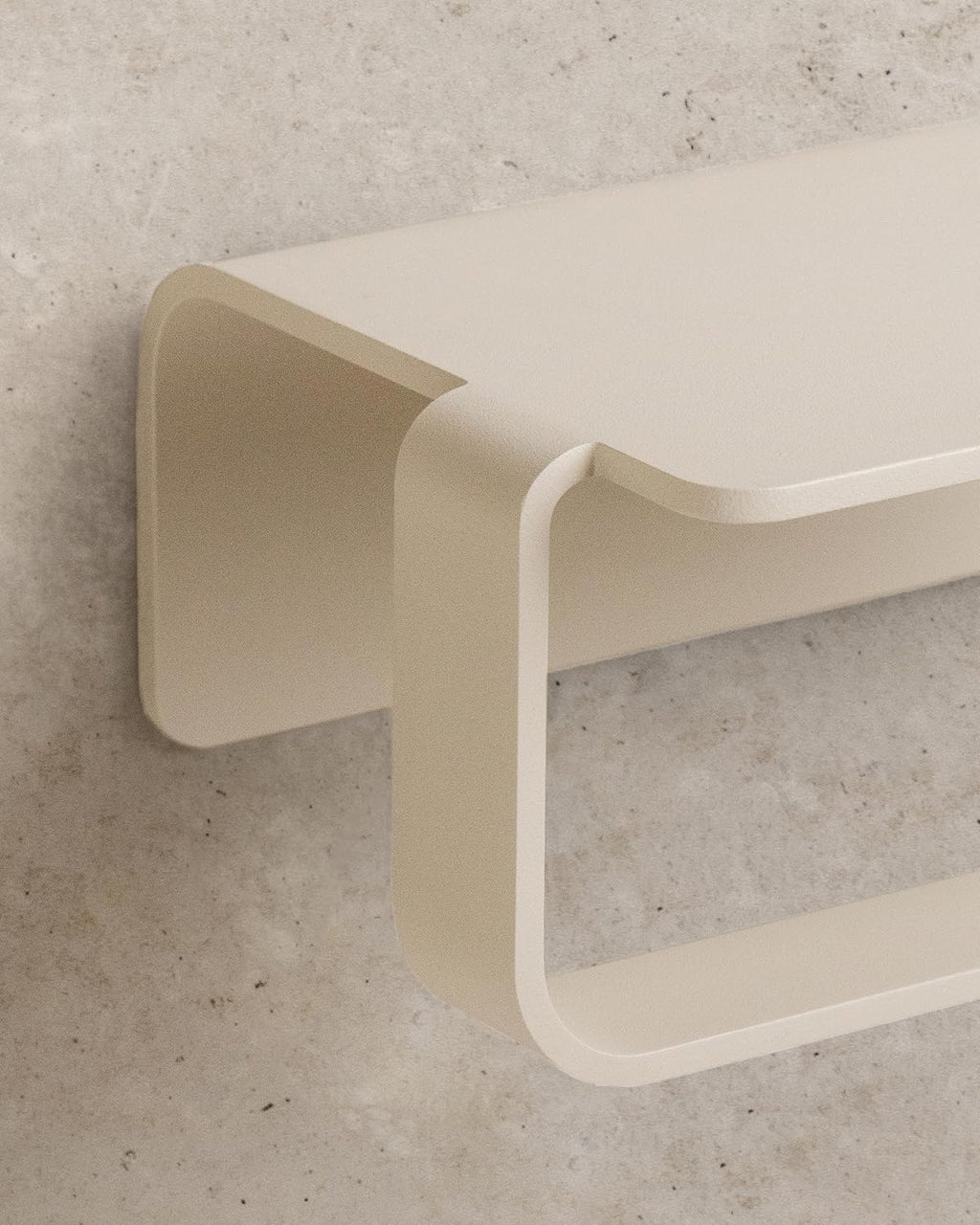 KAZAI. Toilet Paper Holder Wall Mount No Drill | Adhesive Toilet Paper Holder with Shelf | Bathroom Tissue Holder | Metal Toilet Paper Roll Dispenser | Sand Taupe