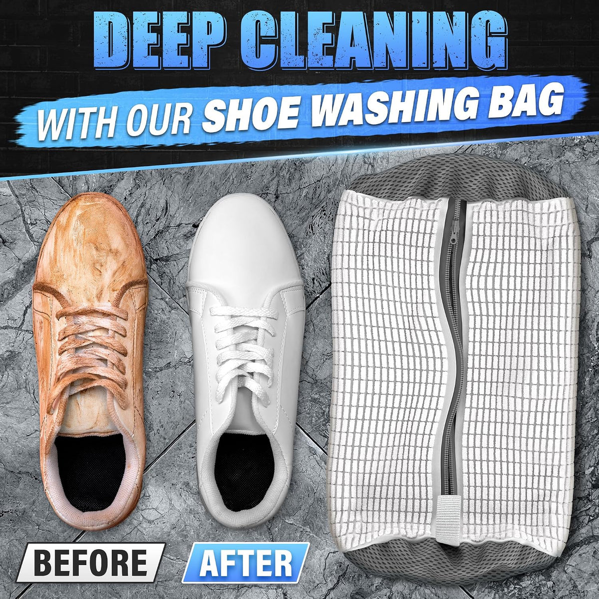 2 Pcs XXL Shoe Washing Machine Bag, Tennis Shoe Laundry Bag, White