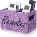 MotiMind Rhinestone Remote Control Holder,Desk Accessories for Gift, Purple