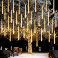 Dazzle Bright 1728 LED Christmas Light, Meteor Shower Rain Lights 11.8 Inch 48 Tubes, Waterproof Plug in Falling Rain Lights Decorations for Xmas Tree Yard Party (Warm White)