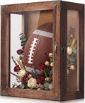 Shadow Box Display Case 11x14, 6.2" Deep, 5-Sided Glass, Solid Wood